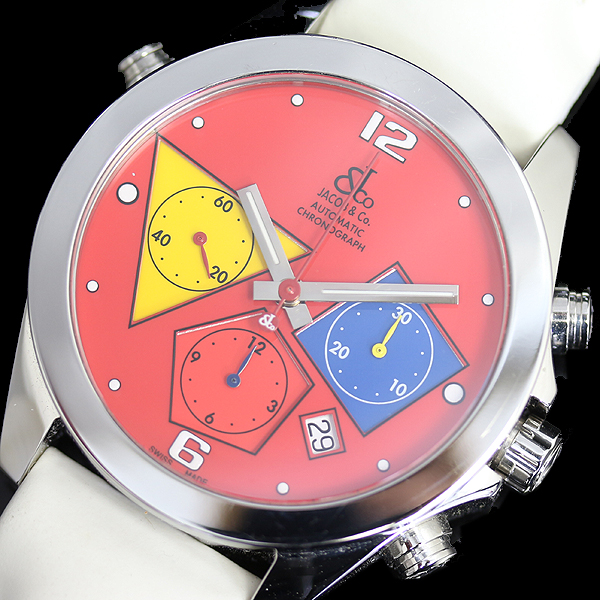 1円～ジェイコブ【オートマチッククロノ】ACM-3 未使用 レッド