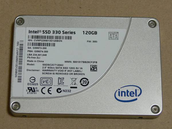 ◆中古品◆インテル330SSD120G◆SSDSC2CT120A3◆