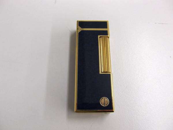 1円 ジャンク品 ダンヒル ガス ライター 黒×金色 AB690 ダンヒル 1円