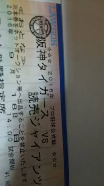 阪神対巨人 9/18(日)14:00開始 甲子園 ライト 4枚 連番 中止保障