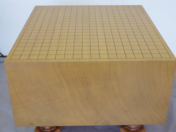 中古碁盤　脚付　盤覆　盤厚20.3cm