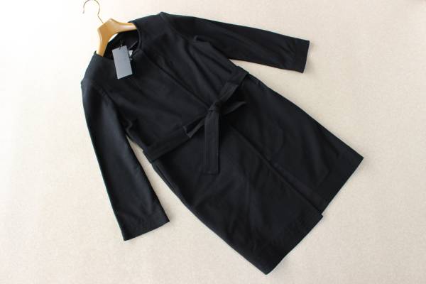 未使用品！iCB 上品な綿混ベルト付きノーカラーコートS