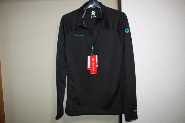 未使用マーモットMarmot長袖ドライプルオーバーシャツXL黒