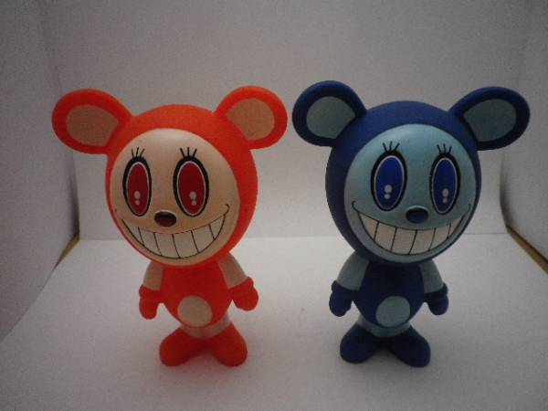Mr.TICK ソフビ フィギュア 村上隆 青＆オレンジセット 中古 村上隆