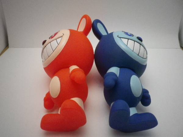 Mr.TICK ソフビ フィギュア 村上隆 青＆オレンジセット 中古 村上隆