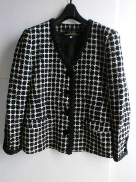 ★レリアン 黒系ツイードジャケット