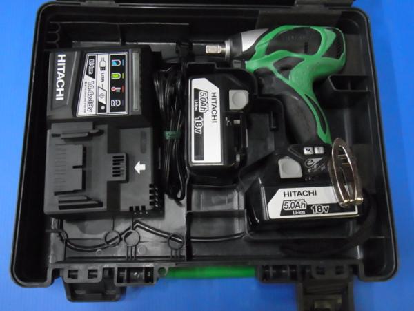1円～ 日立 18V インパクトレンチ WR18DBDL バッテリー2個 稼働