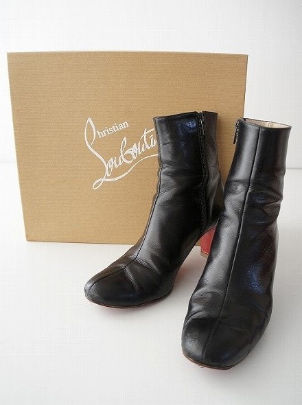 クリスチャンルブタン Christian Louboutin レザーショートブーツ37