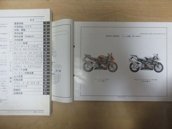 バイク ホンダ CBR954RR SC50 サービスマニュアル パーツリスト