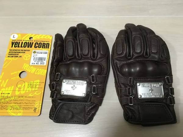 イエローコーンレザーグローブYG-246定価9612円ＬサイズBR
