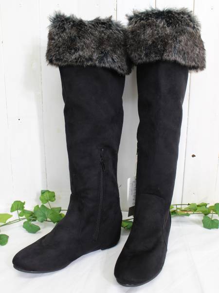 新品*オペークドットクリップ*2way折返しロングブーツ23.5cm