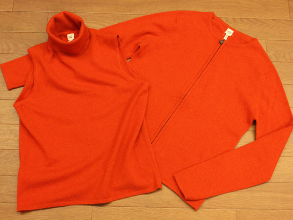 HERMES 最高級カシミヤ100%アンサンブルカーディガン 2着セット え