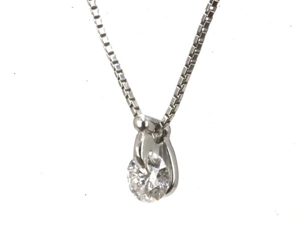 【美品】 Pt850/Pt900ダイヤプチネックレス 0.420ct 3.4g 40cm