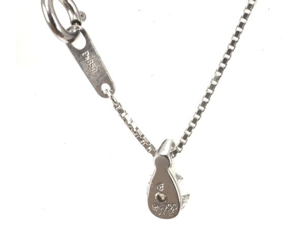 【美品】 Pt850/Pt900ダイヤプチネックレス 0.420ct 3.4g 40cm