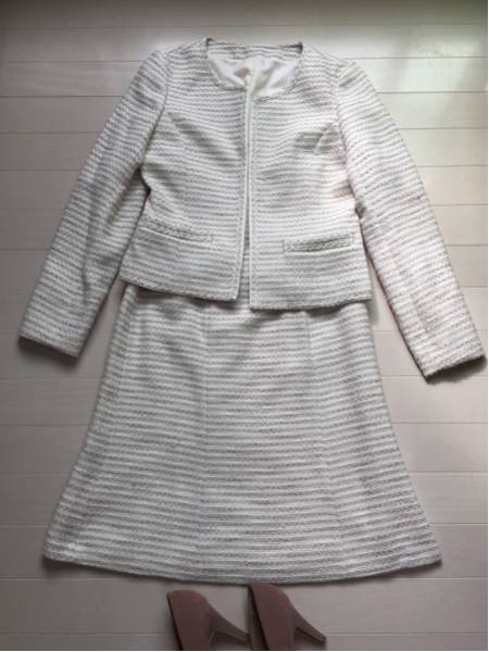 超美品◆9号◆フォーマルスーツ3点Set◆OZOC◆WhiteJoola定形外