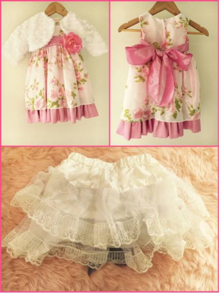 超美品1回数時間のみ着用、ファーボレロ＆パニエ付