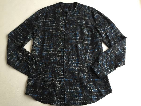 1円～超美品 エルメネジルドゼニア デザイン柄シルク100%シャツ
