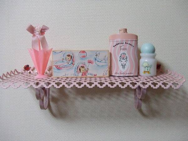 ヴィンテージ　メタルシェルフ　ピンクセット☆ラバードール