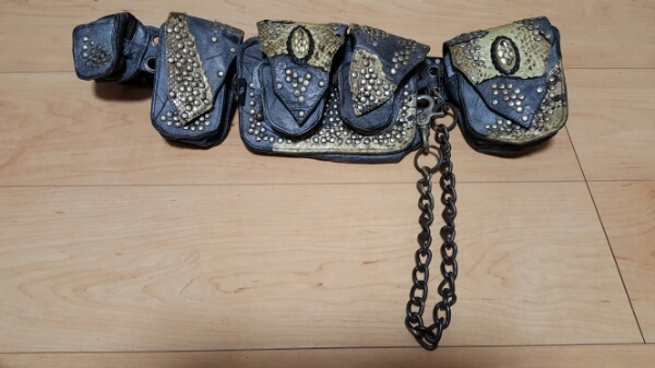 KMRii ケムリ パイソンレザーウエストポーチ ルグランブルー