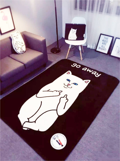 □ RIPNDIP リップンディップ 150×200 ふわふわ ラグマット 新RIPNDIP