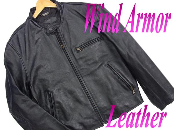 ▽ウインドアーマーWind Armor 牛革 レザーライダースジャケット 羊革