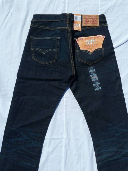 新品〇リーバイス501 W30L32 紺色デニム ダメージ加工 Levi
