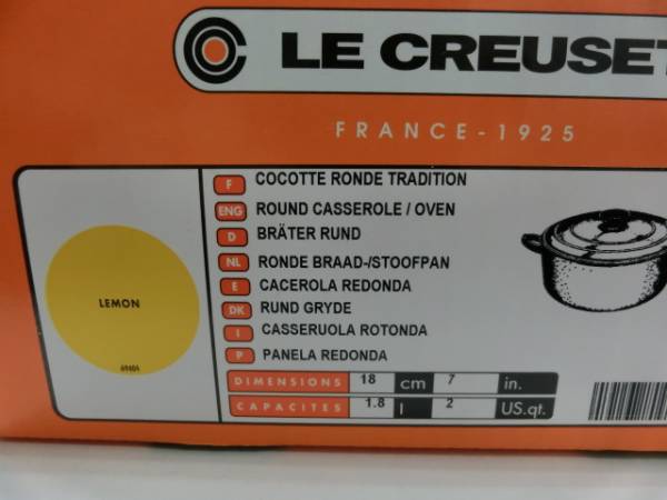 新品未使用】 LE CREUSET(ルクルーゼ) 両手鍋 18cm ココット 低 新品未使用】 LE CREUSET(ルクルーゼ) 両手鍋 18cm ココット 低