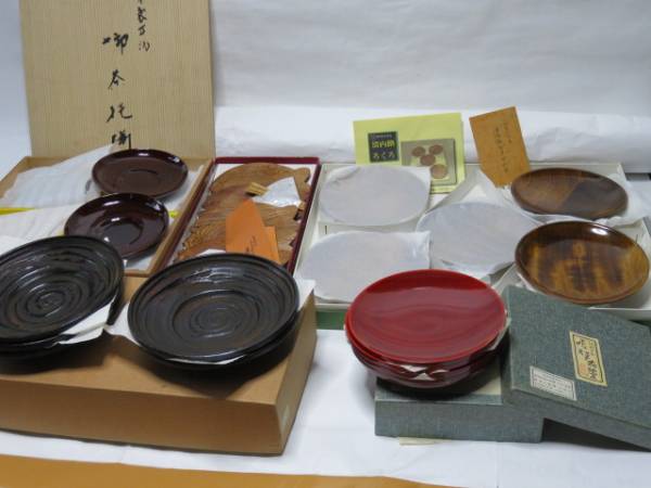 茶托 木製 : - 春慶塗 象谷 | 5枚 セット 茶托⁄手塩皿・天然木漆塗り・