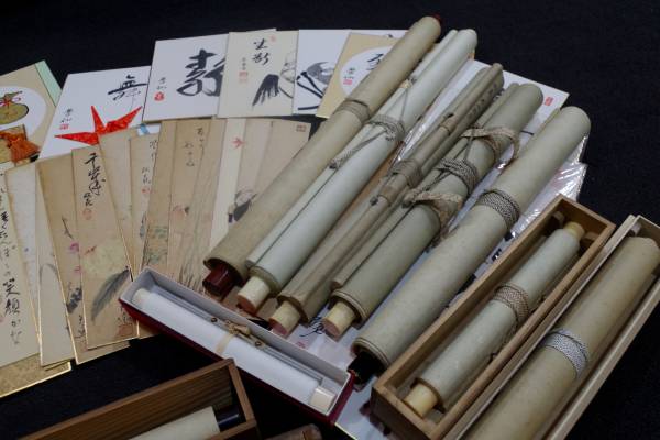 真作】【複製】掛軸 青野李吉 工芸品 詩文揮毫 昭和文学者 書作品 U92