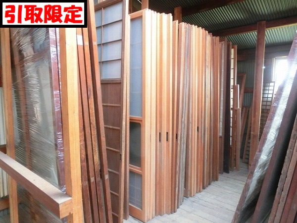 引取 工務店様必見/障子・建具 ガラス入 レトロ 昭和/大量■現71