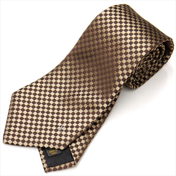 新品/LOUIS VUITTON/ネクタイ/プティ ダミエ/ゴールド/48848
