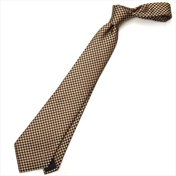 新品/LOUIS VUITTON/ネクタイ/プティ ダミエ/ゴールド/48848