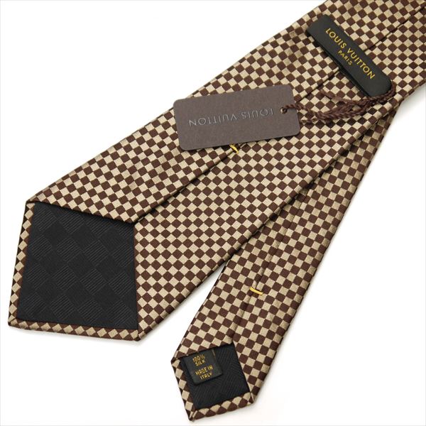 新品/LOUIS VUITTON/ネクタイ/プティ ダミエ/ゴールド/48848