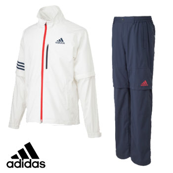 adidas/アディダス CLIMAPROOF レインウェア上下セット［M］白
