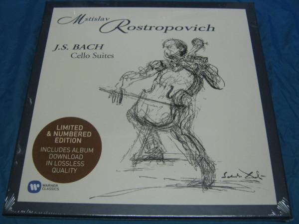 4LP BOX★J.S.バッハ:無伴奏チェロ組曲全曲★ロストロポーヴィチ