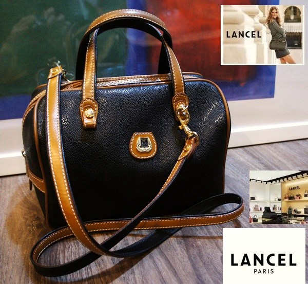 LANCEL PARISランセル/異素材バイカラー2wayショルダーバッグ LANCEL 