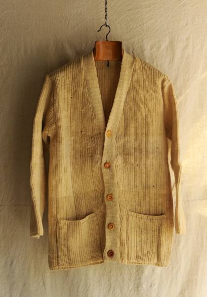 30sフランスヴィンテージハンドニットウールカーディガン コート