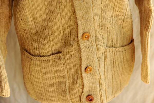 30sフランスヴィンテージハンドニットウールカーディガン コート