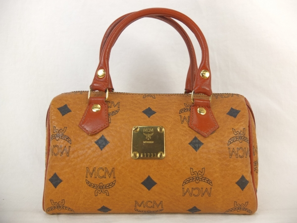 美品 MCM ヴィセトス ミニボストン ハンドバッグ コニャック MCM 