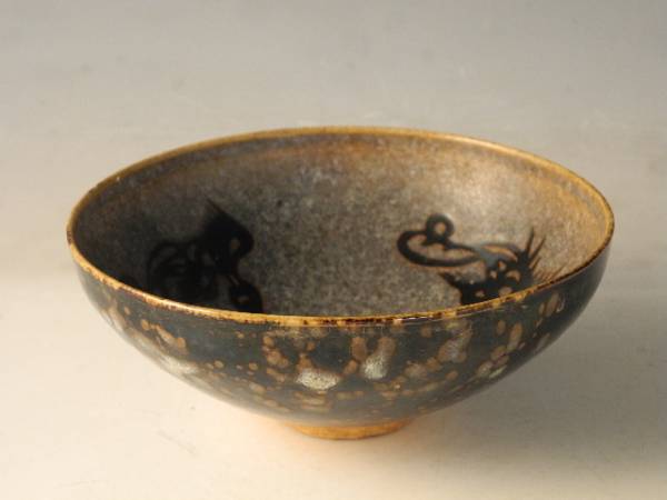 鉢□呉洲赤絵 魅手鉢 赤絵 鳳凰 花鳥紋 ニュウ有 古い大鉢 時代物 骨董