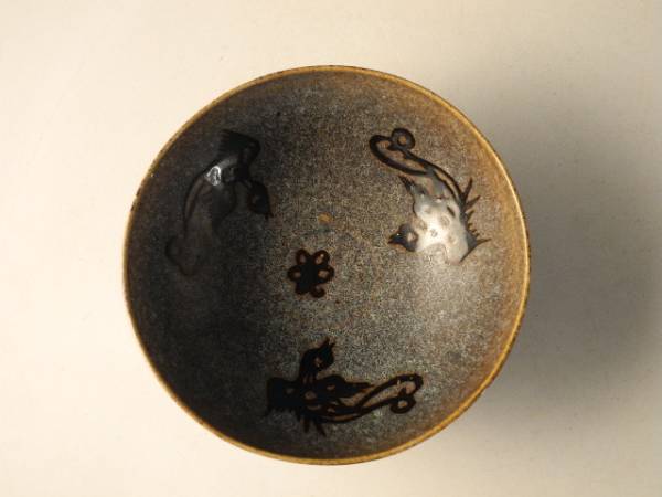 鉢□呉洲赤絵 魅手鉢 赤絵 鳳凰 花鳥紋 ニュウ有 古い大鉢 時代物 骨董