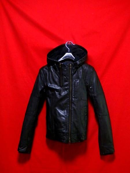 AVIREX 美タイト上質ラムレザーライダースパーカー / STUDIOUS S