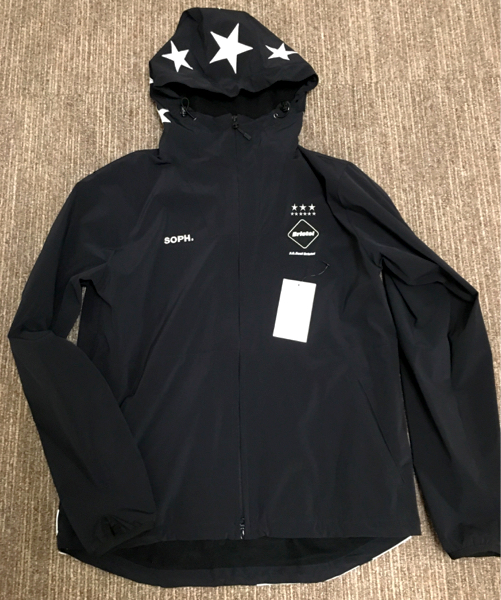 16aw FCRB LYCRA BIG LOGO ZIP UP ブリストル黒 S ロゴ