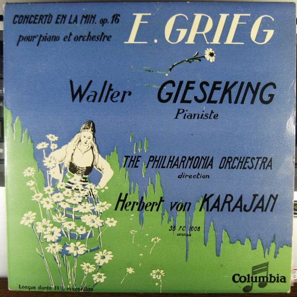 仏COL10吋盤ギーゼキング×カラヤンのグリーグ・ピアノ協奏曲♪