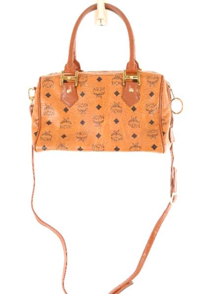 MCM エムシーエム ロゴ柄 ミニ ボストンバッグ ブラウン MCM かばん