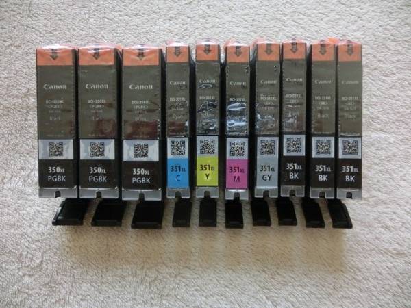 キャノン　BCI-351XL（BK/C/M/Y/GY）+BCI-350XL 　計10本