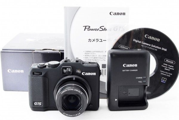 Canon G15 コンパクトデジタルカメラ 本体と充電器付き 新品級☆Canon キャノン PowerShot G15 箱付 動作良好 綺麗 デジタル