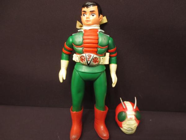 当時物 旧バンダイ 仮面ライダー V3 ソフビ 現状品 面取れ 難有 ゲーム