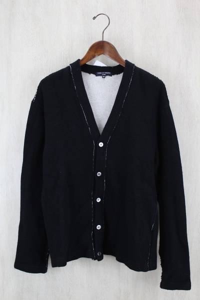 COMME des GARCONS HOMME◇カーディガン(厚手)/M/コットン/BLK COMME