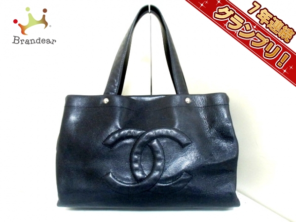 シャネル トートバッグ キャビアスキン A46566 黒 CHANEL